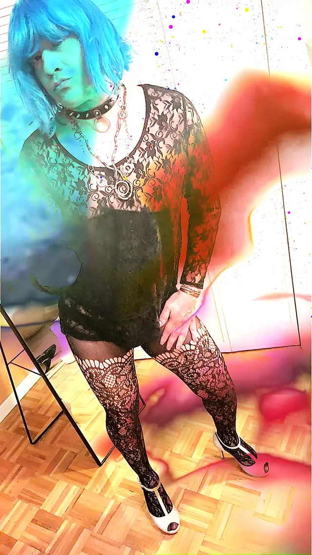 Sissy Slut Kandi In Lace & Platform Heels