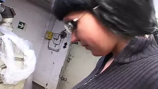Big titted German beauty masking an old cock cum