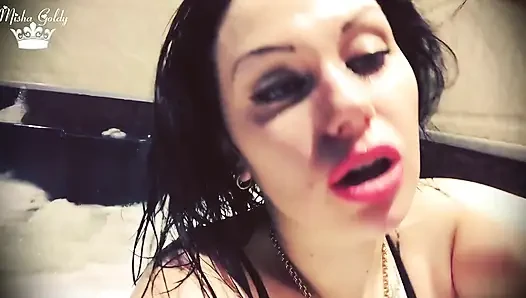 Sexy pink lips & wet hair fetish