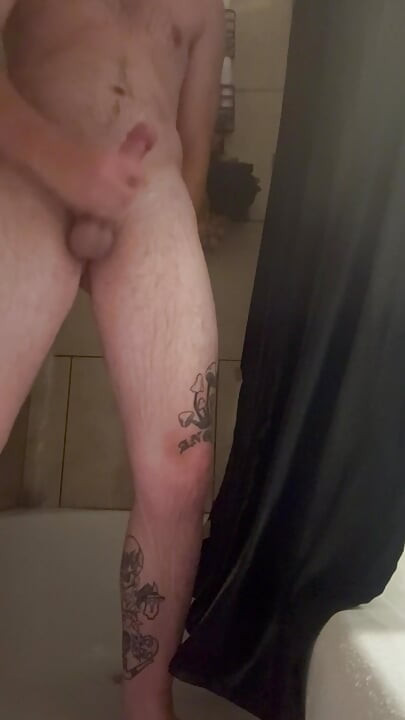 Jerking Thick Cock In The Shower Alone