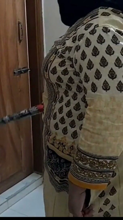 Egypt Muslim BBW Aunty gets stuck under bed while cleaning Room then neighbor helps her & Give something behind | Clip 2