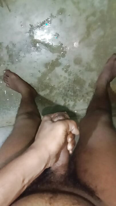 Morning time bathroom musturbation and huge cum...with moaning