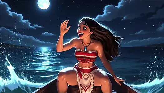 Adegan erotis kepulauan erotis semi telanjang moana dengan toket besar dan pantat montok