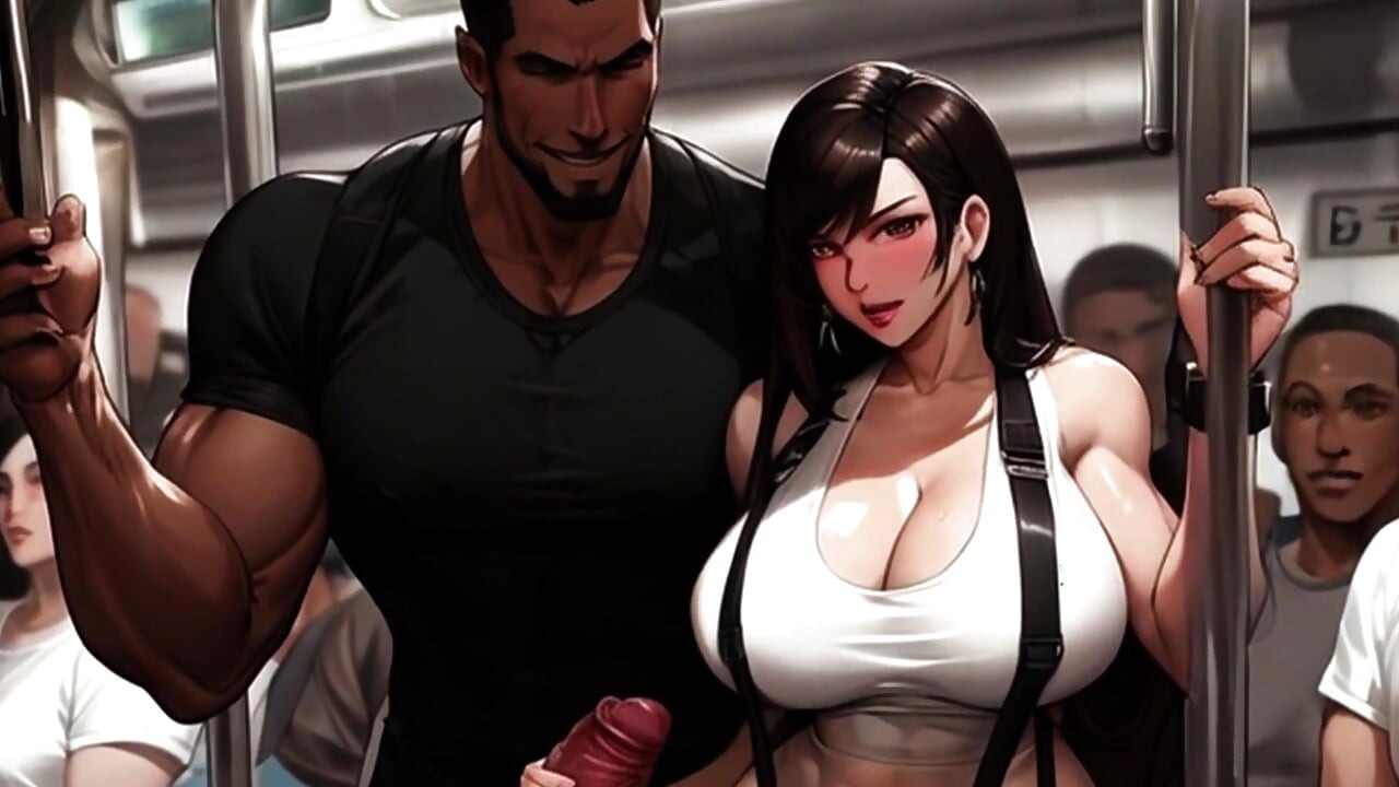 Big Titty Tifa LOVES making new friends on the train!