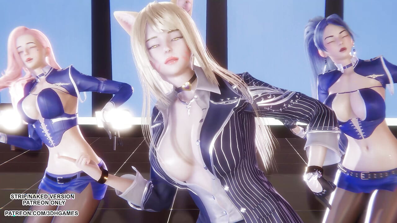 MMD DWA RAZY - Mów, że Rozmowa Ahri Seraphine Kaisa Sexy Kpop Dance League of Legends Hentai Bez cenzury 4K 60FPS