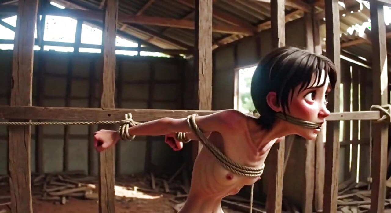 Extremely Skinny Girl in Bondage - Desperate in Brazilian Construction Site