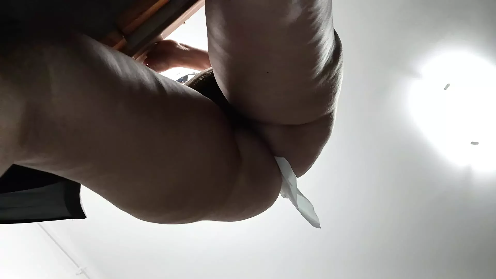 Sexy woman does naked cleaning. Brunette with hairy, big ass, big. Sexy mom massages herself with a vibrator.