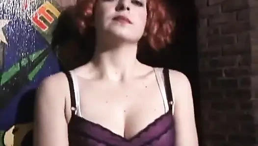 Sexy girl gets tits fondled while bound