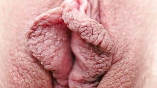 Extremo primer plano cremoso coño orgasmo de masturbación rápida