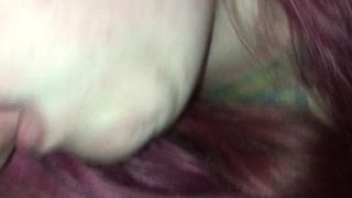 Sub c25w sucking cock while restrained and dildo in pussy