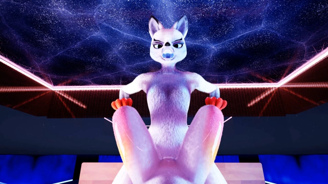 Foxes having fun in an unusual pose
