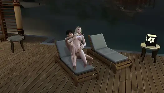 Couple gets excited on a day at the beach