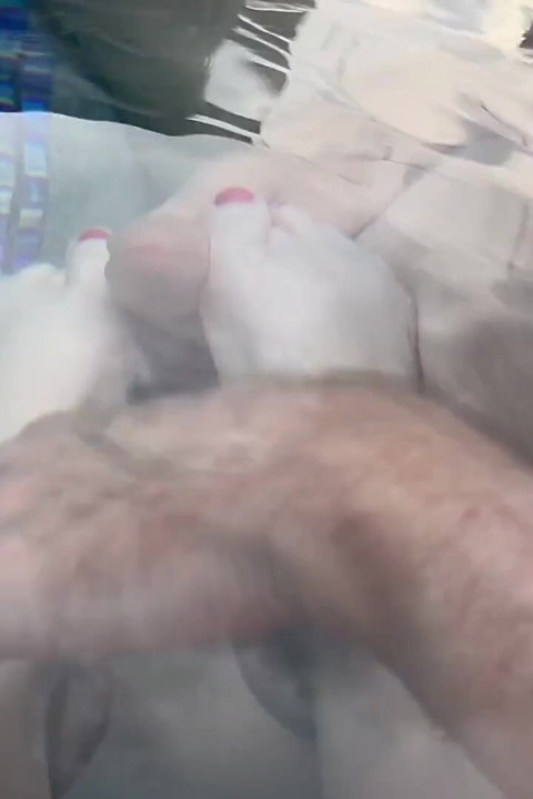 Footjob in Pool with Underwater Cumshot