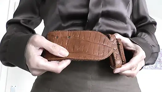 Возбуждающая примерка ремня с белья юбкой, часть 1, леди Виктория Валенте