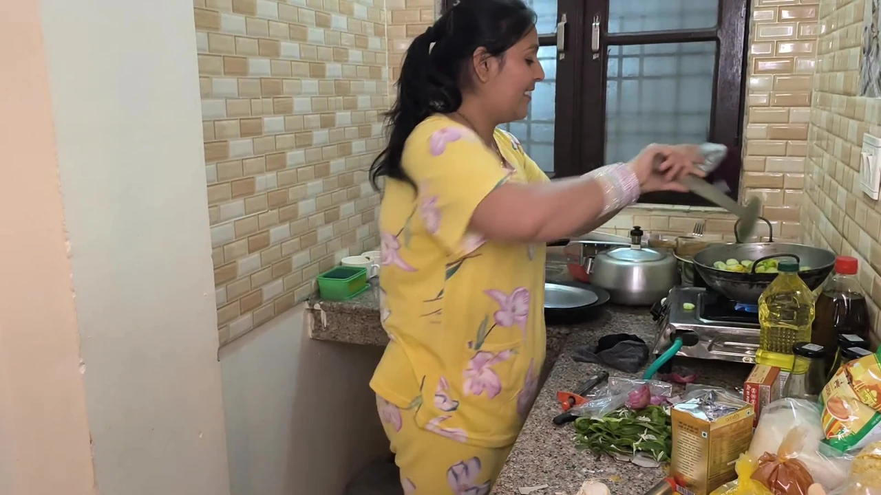 Cooking sex in kitchen