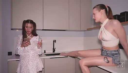 My Friend's Boyfriend Dumped Her, So I Comforted Her with My Pussy. 4K HD Tim Team