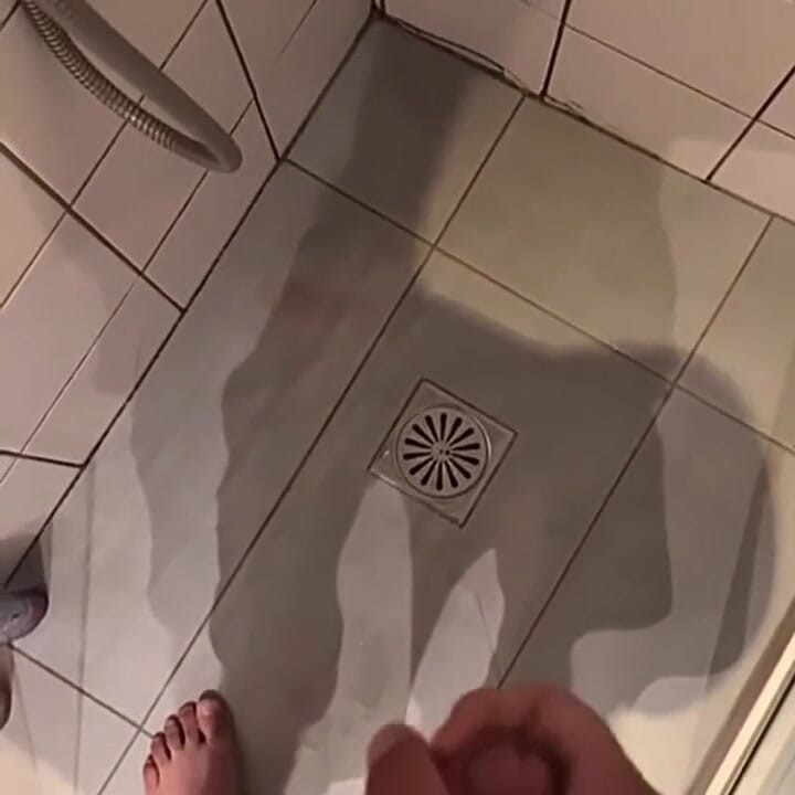 cumshot in the shower
