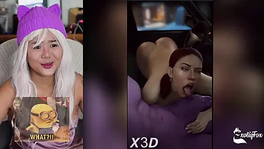 Ich bin buchstäblich getränkt, während ich diese grobe hentai-szene, arsch und muschi pulsierende