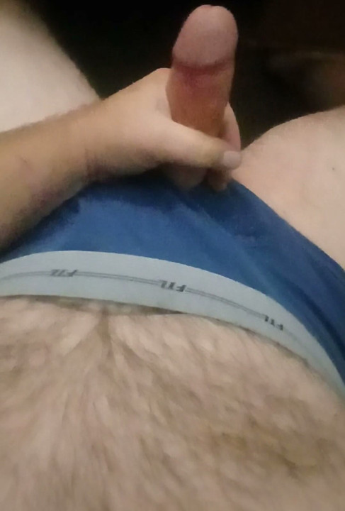 Jerking in 90s blue FTL briefs