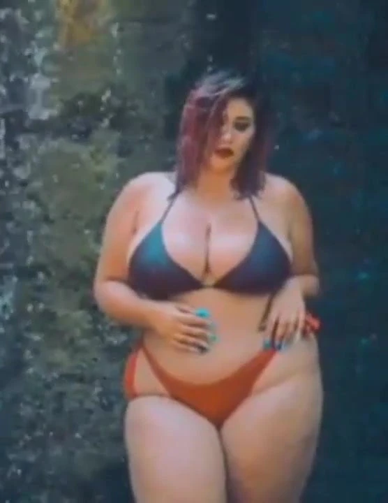 bikini photoshoot under water fall