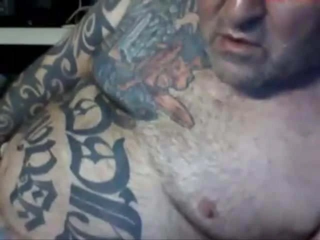 Step Dad with tattoos play and cum