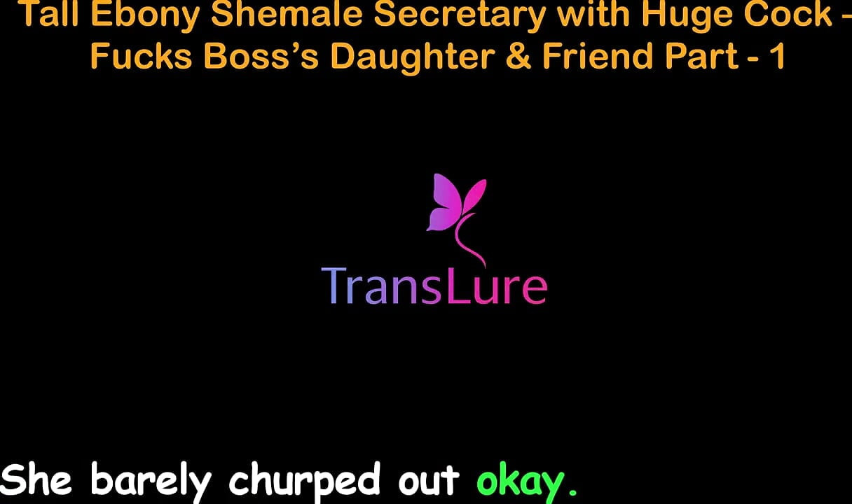 English Audio Sex Story - Tall Ebony Shemale Secretary with Huge Cock - Fucks Boss's Stepdaughter & Friend - Part 1