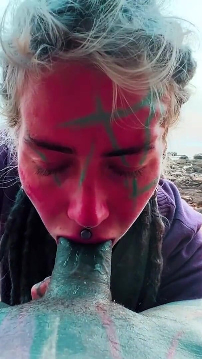 Outdoor BJ and Facial Slut Takes a Load in Public | Clip 1
