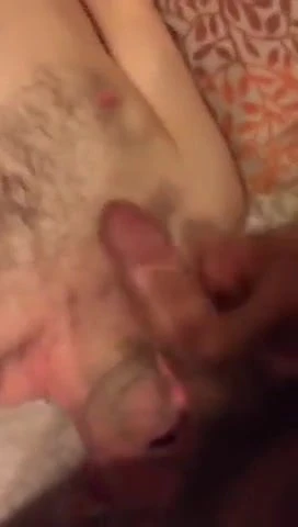 Cumming on a guy's face and chest