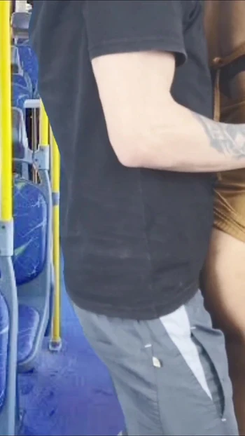 Jaw-dropping moment from "Naughty thigh hottie inside public transport and cums in her big ass"