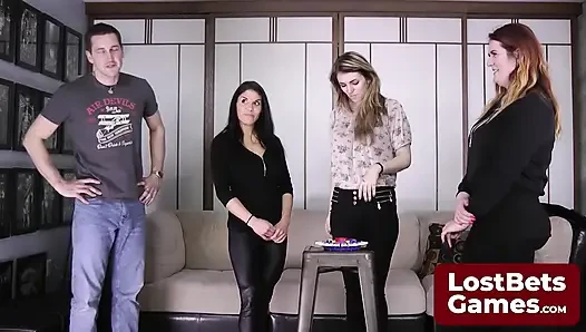 The Strip Torange game heats up as one of the girls finds herself topless