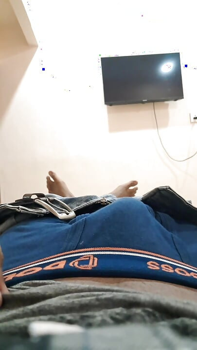 Stripping hot boy playing with his thick big cock