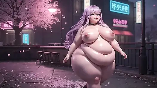 Cewek anime semok dengan pantat bahenol lagi asik goyangin pantatnya pakai celana dalam thong ungu
