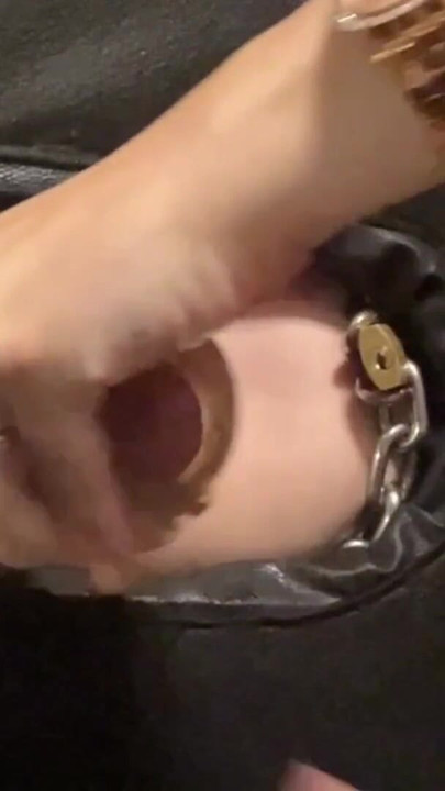 Key moment from "Femdom Milking Table & Milking Chair Ruined Orgasm Cumshots Compilation"