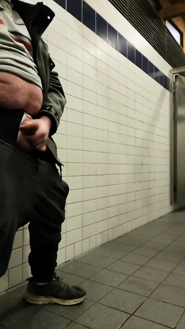 German Boy's Risky Wank in Public Toilet and Cum