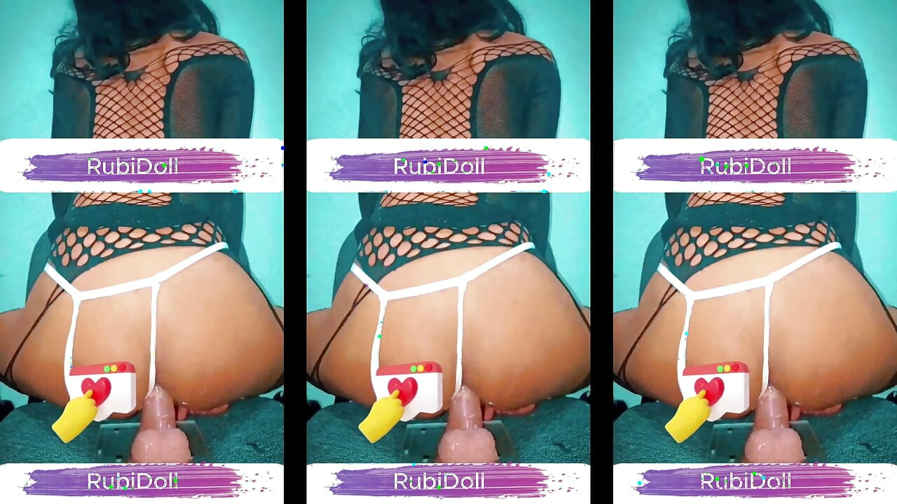 Rubidoll penetrates her small pussy with a BBC dildo