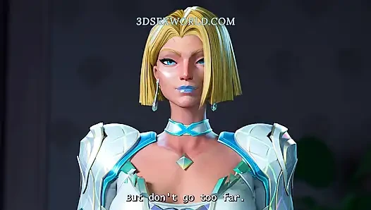 Blonde Emma Frost Sensual Blowjob with Cum Swallow (3D Sexgame) 60 Fps