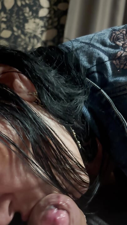 Denim Deepthroat, Gagging and Spit Play. Double Cum Swallow