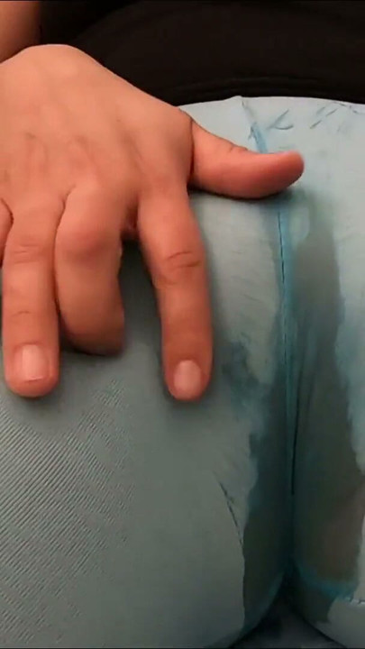 Woman with a big cameltoe has fun with a dildo through her leggings | Clip 1