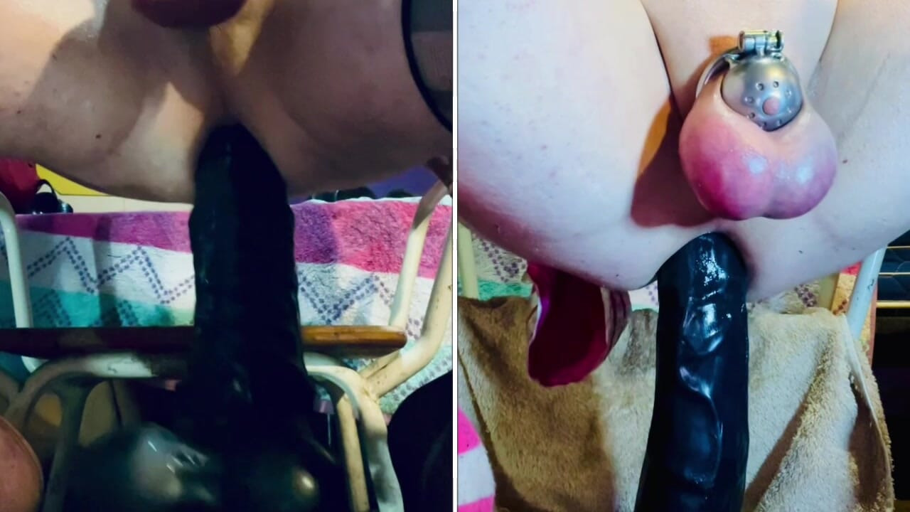 Split screen ass riding Sissy