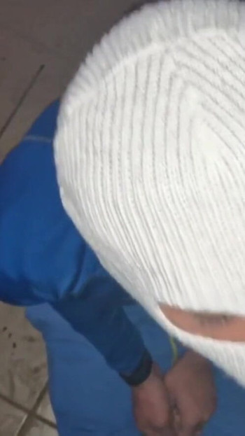 Memorable moment from "Cum in a passerby's mouth, hot bursts of cum in public by a femboy and a stepfather"