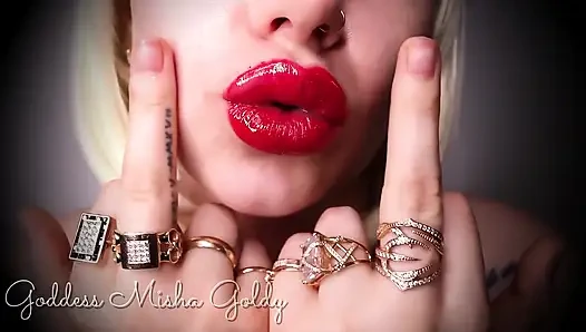 Мои средние пальцы и унижения не стучать эрекцию вы получили от Моих красных губ, но даже увеличить ее!