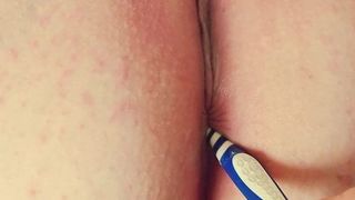 Brushing my Horny BBW Wife's Delicious Asshole