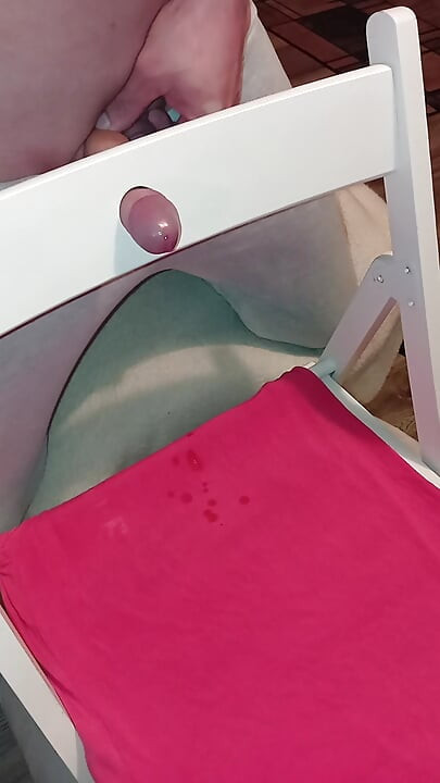 Cumshot in chair