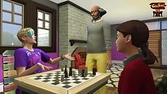 Un femboy mignon se fait enculer par un vieux joueur d'échecs professionnel - wickedwhims