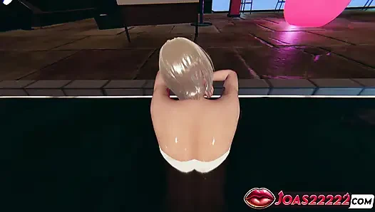 Kurumi бассейн, 3D хентай - трах с ложечкой в позе, анальная миссионерская поза, камшот под водой раком в видео от первого лица