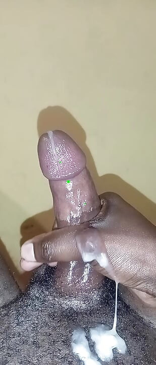 Made my Big Black Cock Cum. I had love my self