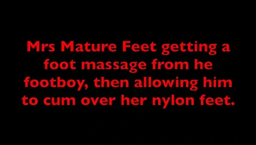 Mrs Mature Feet gets a foot massage with special cream