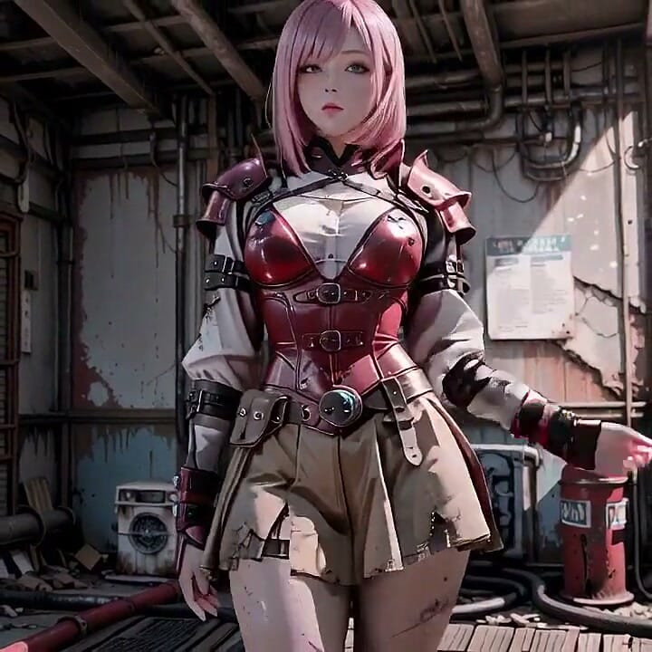 Pink-haired Mech Warrior! the Cold Beauty of the Wasteland