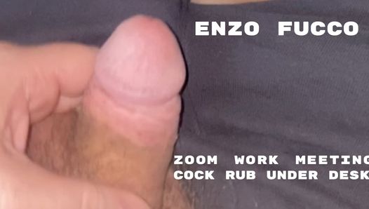 Zoom Work Meeting Cock Rub Under Desk