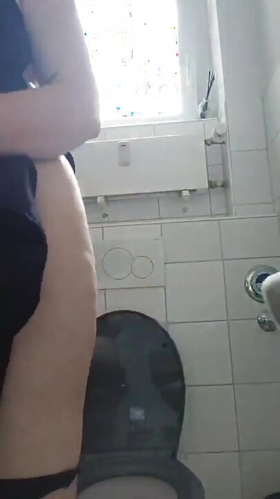 Risky Solo: Masturbation Session in the Restroom of a Caf